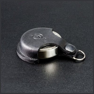 "OL-КОМПАКТ 40" Премиальная металлическая оснастка для печати в кожаном чехле (диаметр печати 40 мм.)