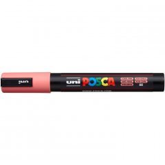 Маркер POSCA PC-5M, кораллово-розовый, 1.8 - 2.5 мм, пулевидный наконечник №66