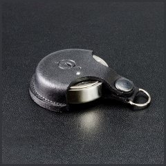 "OL-КОМПАКТ 45" Премиальная металлическая оснастка для печати в кожаном чехле с кристаллом SWAROVSKI (диаметр печати 45 мм.)