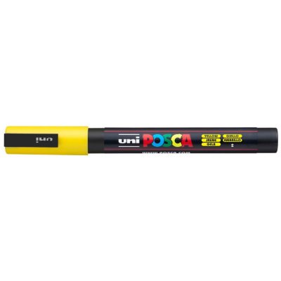 Маркер POSCA PC-3M, жёлтый, 0.9 - 1.3 мм, пулевидный наконечник №2