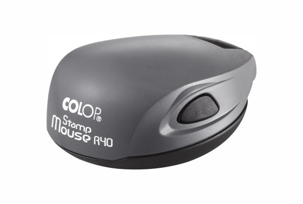 Colop Stamp Mouse DRY R40 Карманная оснастка для печати c НЕОКРАШЕННОЙ подушкой, Серая (печать 40 мм)