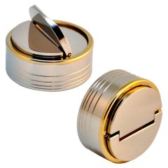 OS-25-В-2 Оснастка для печатей карманная "Магнетик", магнитная, никелирование, золочение. с штемпельной подушкой / d=41 мм.