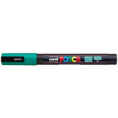 Маркер POSCA PC-3M, изумрудно-зеленый, 0.9 - 1.3 мм, пулевидный наконечник №31