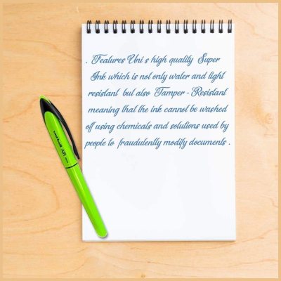 12 штук - Ручка - Роллер Uni-Ball AIR UBA-188EL-M Зелёный корпус, Синие чернила, шарик 0.5 мм/линия 0.28-0.45 мм