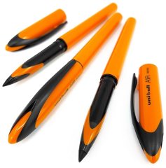 3 штуки - Ручка - Роллер Uni-Ball AIR UBA-188EL-M Оранжевый корпус, Синие чернила, шарик 0.5 мм/линия 0.28-0.45 мм