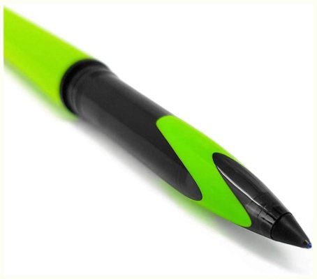 3 штуки - Ручка - Роллер Uni-Ball AIR UBA-188EL-M Зелёный корпус, Синие чернила, шарик 0.5 мм/линия 0.28-0.45 мм