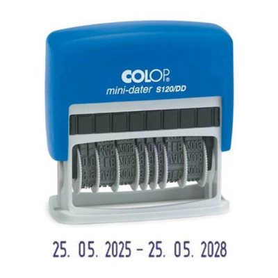 COLOP S120/DD Мини-датер с 2-мя датами, высота шрифта 3.8 мм, месяц ЦИФРАМИ