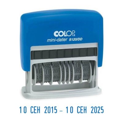COLOP S120/DD Мини-датер с 2-мя датами, высота шрифта 3.8 мм, месяц БУКВАМИ