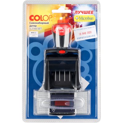 COLOP Classic Line S2160-Set Датер профессиональный автоматический самонаборный 2 строки, 1 касса (41 х 24 мм) месяц БУКВАМИ