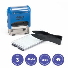 GRM 4911 P3 Typo Автоматический самонаборный штамп 3 строки, 1 касса (штамп 38 х 14 мм)