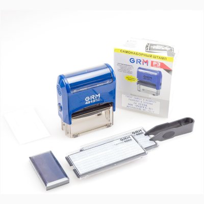 GRM 4913 P3 Typo Автоматический самонаборный штамп 5 строк, 2 кассы (штамп 58 х 22 мм)