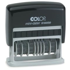 COLOP S160/DD Мини-датер 3,8 мм. с 2-мя датами и свободным полем 3,5 х 49 мм, месяц БУКВАМИ