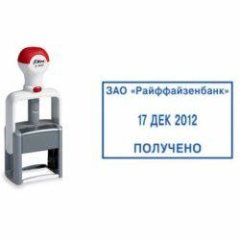 SHINY E-910 Датер металлический (пластиковая ручка) со свободным полем для текста (датер 41 х 24 мм.)