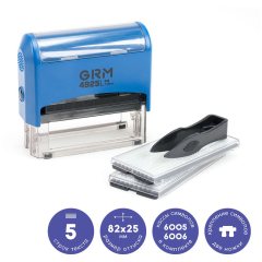 GRM 4925 P3 Typo Автоматический самонаборный штамп 5 строк, 2 кассы (штамп 82 х 25 мм)