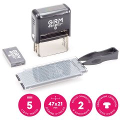 GRM 4912 PLUS Самонаборный штамп 5 строк, 2 кассы (штамп 47 х 21 мм)
