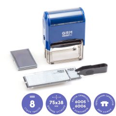 GRM 4926 P3 Typo Автоматический самонаборный штамп 8 строк, 2 кассы (штамп 75 х 38 мм)