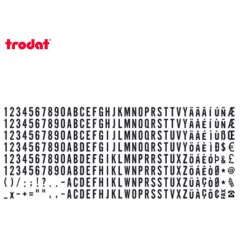 TRODAT 6004L КАССА ЛАТИНСКИХ БУКВ И ЦИФР ВЫСОТОЙ 4ММ, без пинцета