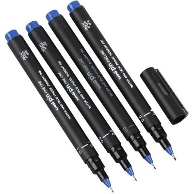 3 штуки - Линер Uni Pin 02-200 Fine Line, Синий 0.2 мм