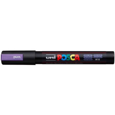 Маркер POSCA PC-5M, фиолетовый металлик, 1.8 - 2.5 мм, пулевидный наконечник № M-12