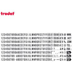 TRODAT 6003L КАССА ЛАТИНСКИХ БУКВ И ЦИФР ВЫСОТОЙ 3мм, без пинцета