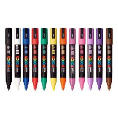 Набор из 12 акриловых маркеров POSCA PC-5M «Популярные цвета», в пластиковой упаковке, 12 шт