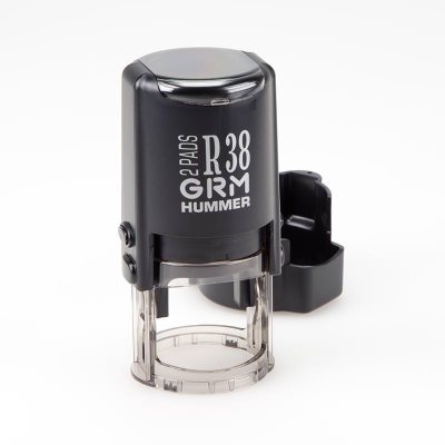 GRM R38 2 Pads Hummer Усиленная автоматическая оснастка для печати с крышечкой, двойная переворотная подушка  (диаметр печати 38 мм.)