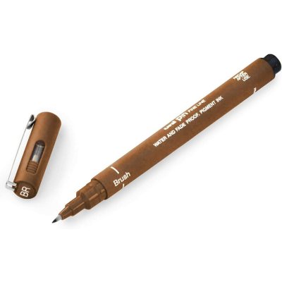 3 штуки - Линер Uni Pin BR-200 Fine Line brush, красно-коричневая кисть (цвет Сепия)